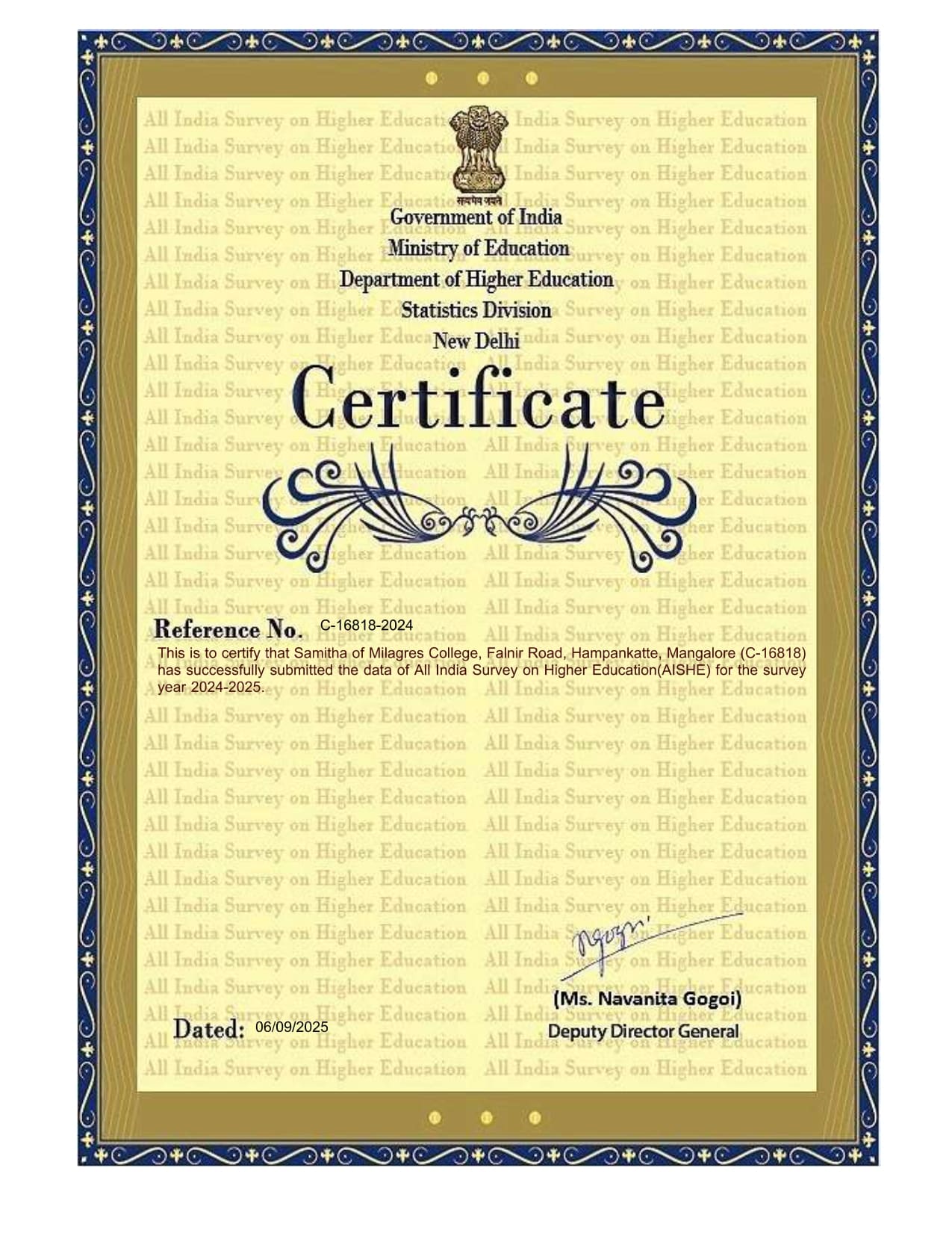 AICTE Certificate